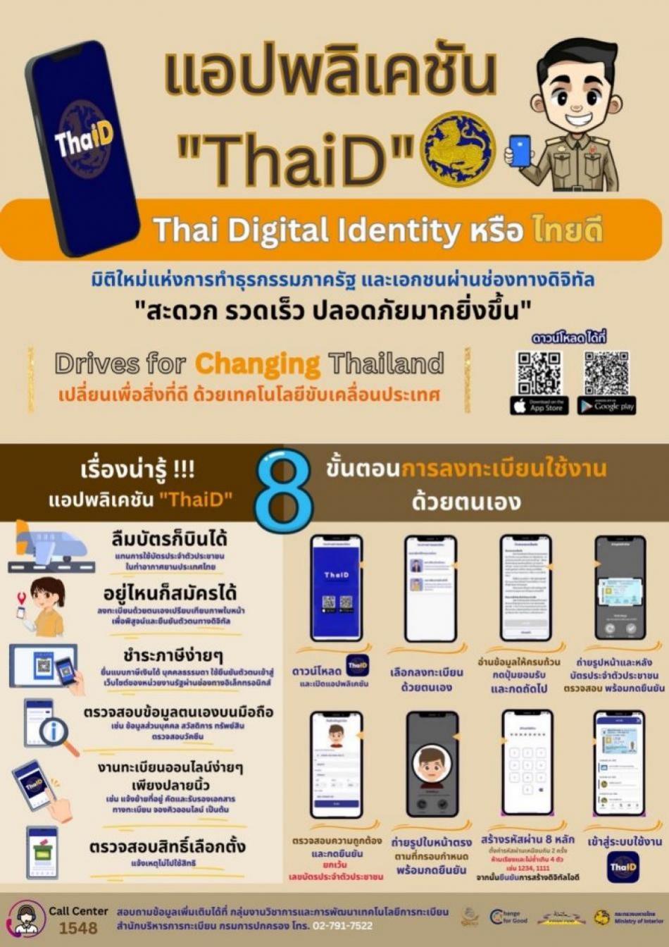 ประชาสัมพันธ์การสมัครใช้แอปพลิเคชั่นไทยดี (Thai D)